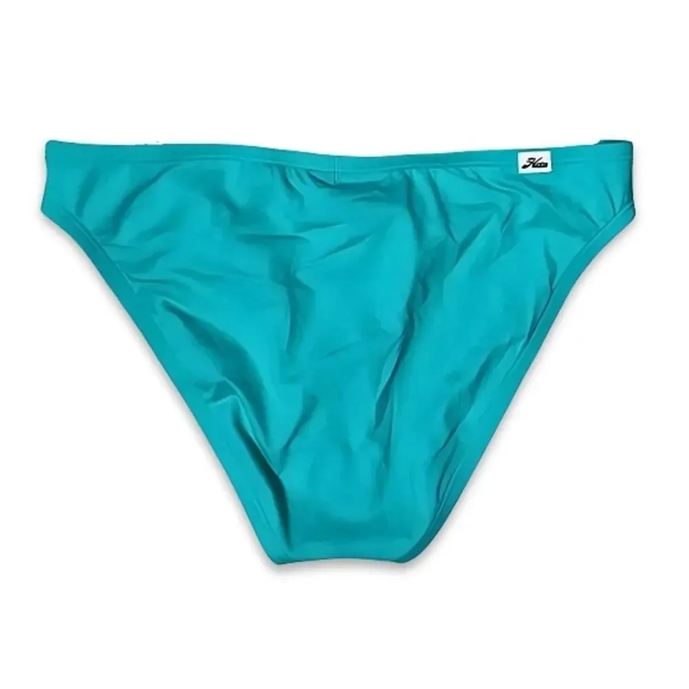 Hobie Bikini Bottoms Swimwear Stretch Braided Side Straps Blue Girls US 14 NWT